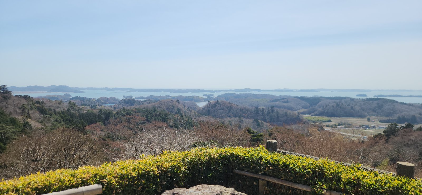 Daigyoji Temple garden view over Matsushima Bay from Mount Tomiyama
