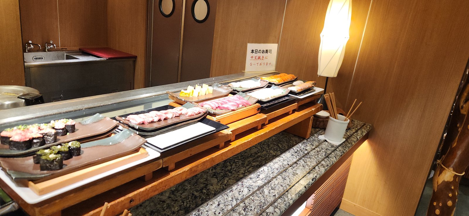 Japanese resort hotel buffet meal with local dishes